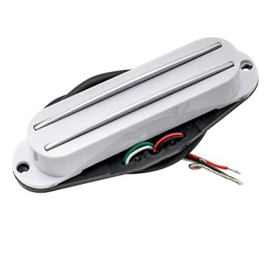 Imagem de Musiclily Dual Hot Rail Saída Alta Captador Guitarra Mini Humbucker em Tamanho Single Coil para Fender Squier Strato, Branco
