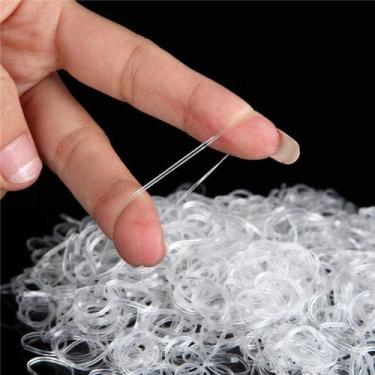 Imagem de Kit Pacote com 300 Elásticos Silicone Preto ou Branco de Cabelo Para P