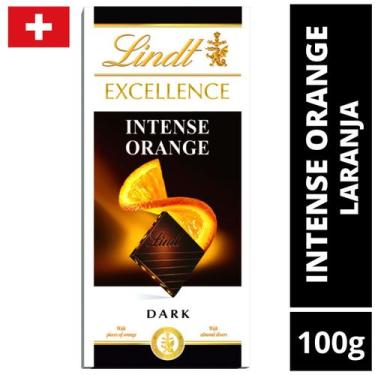 Imagem de 1 Barra, Chocolate Amargo Suiço, Lindt Excellence, Laranja, 100g