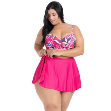Imagem de Biquini Plus Size Feminino Com Saia de Abotoar 2 em 1 Praia - HYPE MOD