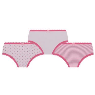 Imagem de Calcinha Lobinha Infantil Estampada 18102-089 C/3, Branco, Branco, Ros