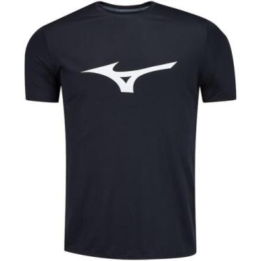 Imagem de Camiseta Dry Mizuno Masculina Big Logo Poliéster Fitness, G, Preto, Br