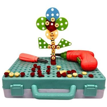 Imagem de Kit de Caixa de Ferramentas Brinquedo Maleta Creative Com Parafusadeir