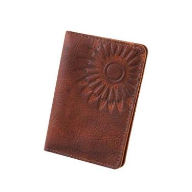 Imagem de Carteira Masculina Couro Legítimo Girassol Nascente Marrom - Couro50