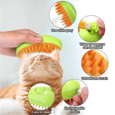 Imagem de Super Escova Silicone Vaporizada Cães Gatos Inteligente Pelo - Sweet H