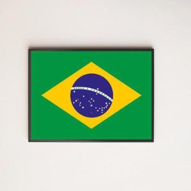 Imagem de Quadro Decorativo Bandeira Brasil 33X24Cm - Quadros On-Line