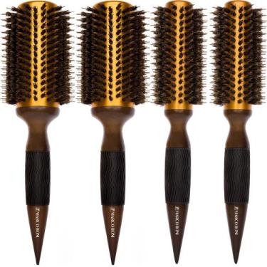 Imagem de Kit4 escovas termicas metalicas profissionais mg marco boni