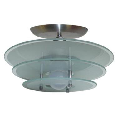 Imagem de Plafon com 03 Vidros - Para 01 Lâmpada - Vidro Redondo Branco - LUSTRE