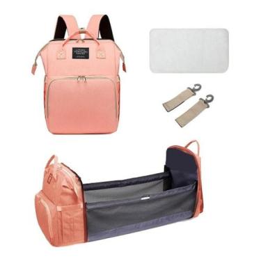 Imagem de Mochila Bolsa Maternidade Térmica Impermeável Vira Berço - Living Trav
