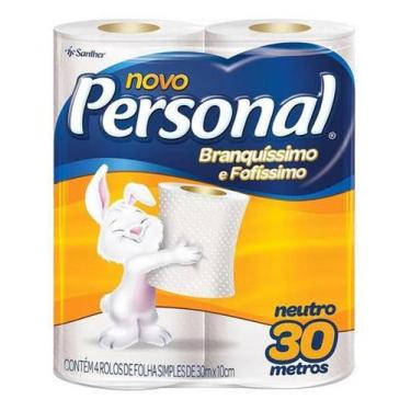 Imagem de Papel Higiênico Personal Neutro Simples Com 4 Rolos
