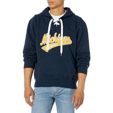 Imagem de Blue 84 Moletom com capuz padrão NCAA oficialmente licenciado com cadarço, cor do time, grande