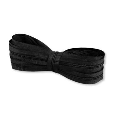 Imagem de Kit 1 Metro Zíper Nylon  N.5  + (5 Cursores Padrão) - BR, Preto