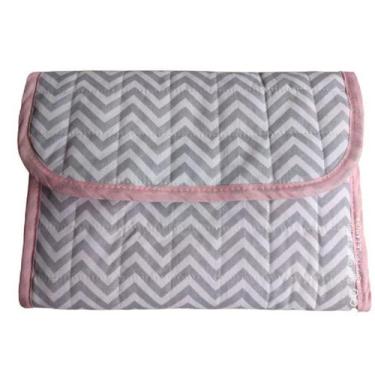 Imagem de Porta Fraldas para Bebê Luma Baby Chevron Cinza com Rosa