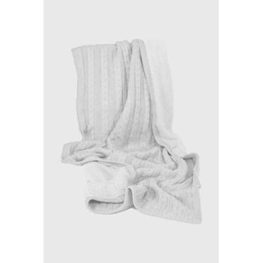 Imagem de Peseira Tricô Tranças Forrada Pelo Sherpa HomeBliss, Off white, Único