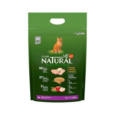 Imagem de Ração Guabi Natural para Gatos Adultos Sabor Frango e Arroz Integral -