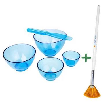 Imagem de Kit 4 Cubetas De Silicone, 2 Espátulas Estética E Pincel Peeling nº 6 