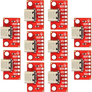 Imagem de naughtystarts Placa de breakout USB Tipo C Serial Basic Breakout Conector fêmea 2CC 6Pin 2,54 mm / 0,1" PCB Converter Board (pacote com 10 peças)
