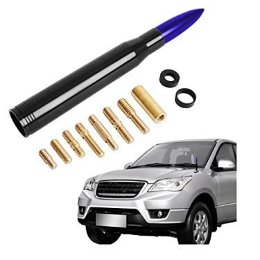 Imagem de Antena Bullet para carro, antena universal de substituição de caminhão, antena de rádio de carro, acessórios automotivos legais, amplamente compatíveis com a maioria dos carros, caminhões e SUVs (azul