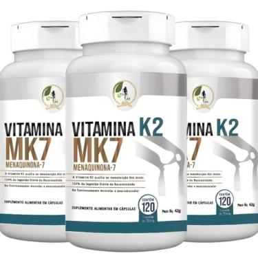 Imagem de KIT C/3 Un. Vitamina K2 350mg 120 Cápsulas Fits Life