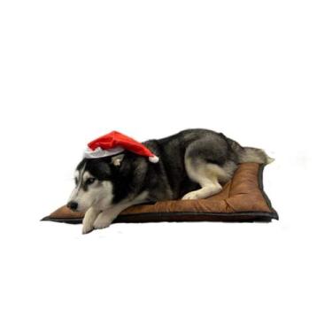 Imagem de Cama para cachorro resistente e impermeável  P  67 x 49 x 7 cm  Vermel