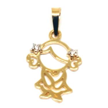 Imagem de Pingente de ouro 18k Filha com Pedras - Elegancy Joias