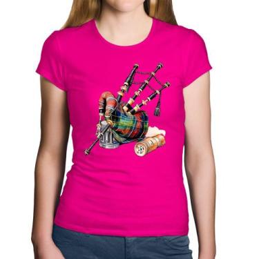 Imagem de Baby Look Algodão Gaita de Foles - Foca na Moda, Rosa, M