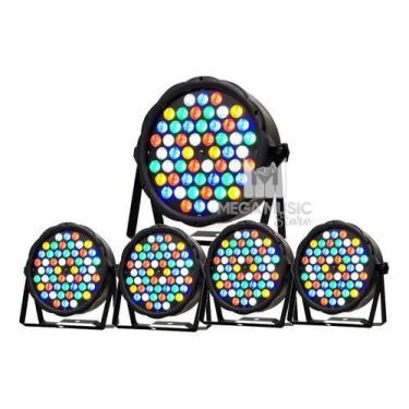 Imagem de 5 Canhão Refletor Par Led 54 Led 3w Rgbwa Dmx Dj Decora - SHOWTECH ,  