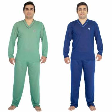 Imagem de Kit 2 Pijama Longo Masculino Adulto Manga Longa Inverno - Prikéta Pija