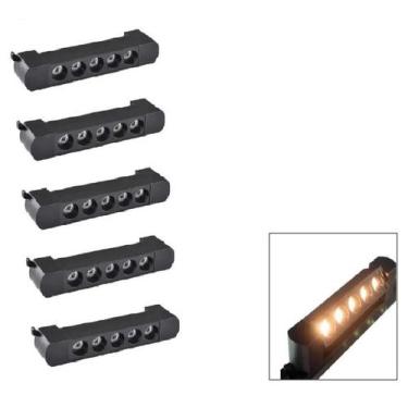 Imagem de Kit 5 Luminária Led Pontual Linear 10w 3000k Para Trilho Preto Bivolt 