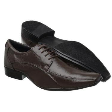 Imagem de Sapato Social Masculino Em Couro Marrom Bico Alongado - Iden Shoes, 40