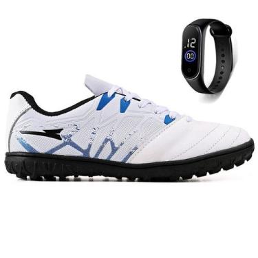 Imagem de Kit Chuteira Futebol Campo Society Grama Sintetica Bico em Couro Refor