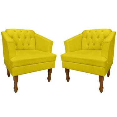 Imagem de Poltrona Kit 02 Unidades Estofada Decorativa Leitura Sala Quarto Consu