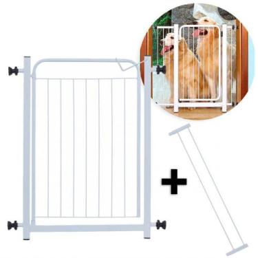 Imagem de Portão Grade Proteção Criança Bebe Cão 69 à 74cm Cão + Extensor 10cm B