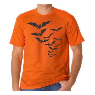 Imagem de Camiseta Masculina Halloween Morcegos Camisa 100% Algodão - SEMPRENALU