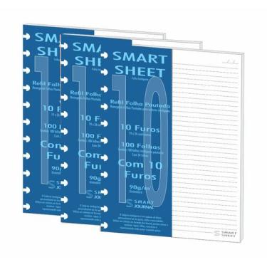 Imagem de Refil Caderno Inteligente 90g 300 Folhas Pautado 10 Furos - Best