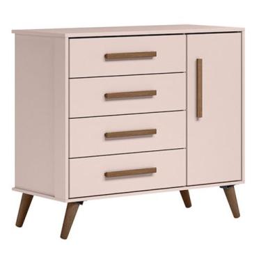 Imagem de Cômoda Infantil Qencanto Retrô Qmovi Rosa