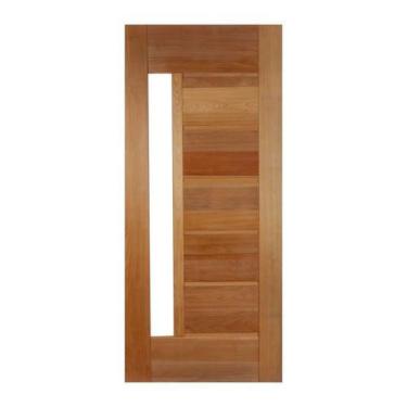 Imagem de Porta Pivotante BBB Visor Lateral com Vidro Montada em Madeira Maciça 