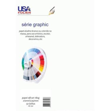 Imagem de Papel para Impressão A4 OFFSET Branco 180G Pacote com 50 - Usa Folien