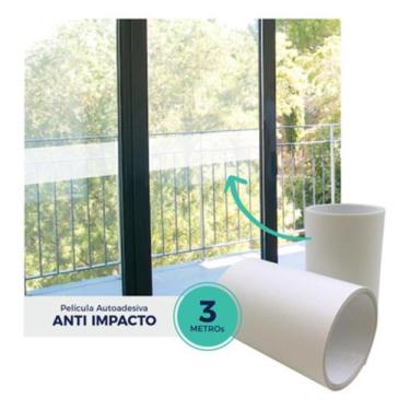 Imagem de Pelicula Jateada para Porta de Vidro blindex Anti Trombada Faixa Adesi