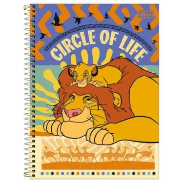 Imagem de Caderno Rei Leão Capa Dura Espiral 80F 1 Matéria Escolar, Bege