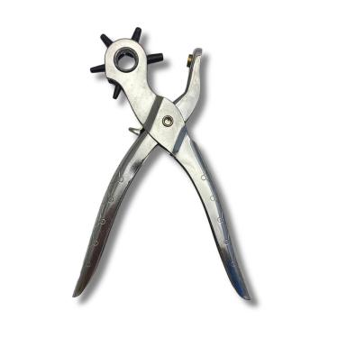 Imagem de Alicate Furador Vazador Couro EVA 6 Furos 2,5 até 5mm Cinto Chinelo Artesanato Reforçado 200mm