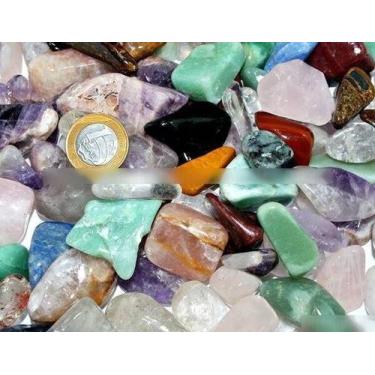 Imagem de 1kg Cascalho Polido Pedras Misto MedioGrande para orgonite - Cristaisd