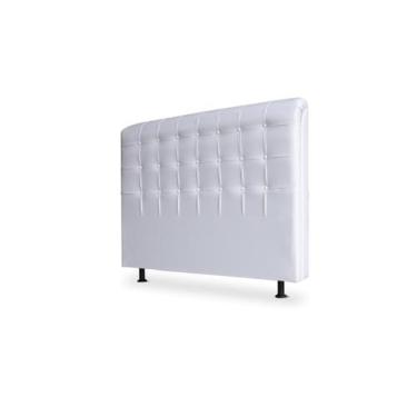 Imagem de Cabeceira De Cama Box Ana Queen 160cm X 118cm Couro Branco Ms Decor - 