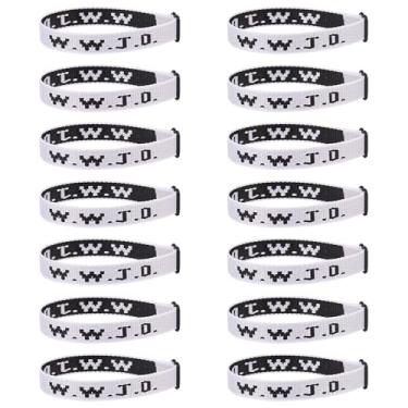 Imagem de 14 pulseiras cristãs WWJD para mulheres e homens, pulseiras WWJD em massa presentes cristãos Jesus pulseiras ajustáveis - What Would Jesus Do, Fibra de poliéster, Sem Pedra Preciosa