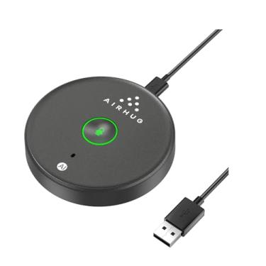 Imagem de AIRHUG Microfone USB Omnidirecional com Redução de Ruído AI e Função de Silêncio Plug & Play para Chamadas e Videoconferências