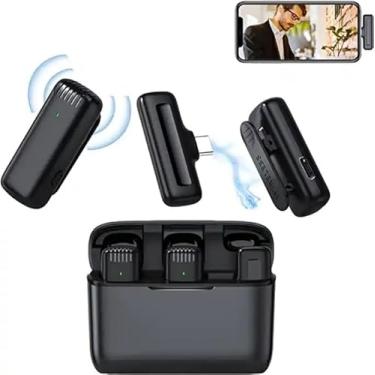 Imagem de Microfone Lapela Sem Fio e Alto-Falante Bluetooth Tipo C J13
