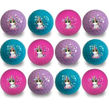 Imagem de Bolas de golfe Be Cool Unicorn pacote com 12 • Ótima ideia de presente de mães, pais e crianças – Perfeito para a pessoa que tem tudo.