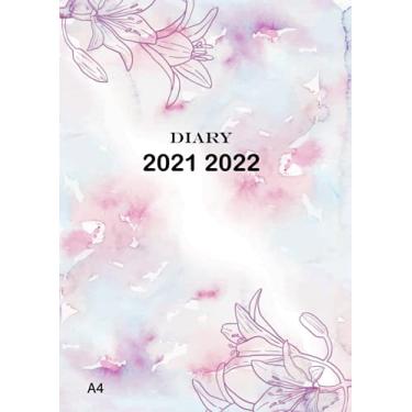 Imagem de Diary 2021 2022 A4: week to view planner, vertical diary with TIME, June 2021-June 2022 / Daily Weekly Monthly Planner, Calendar Schedule, Organizer, purple