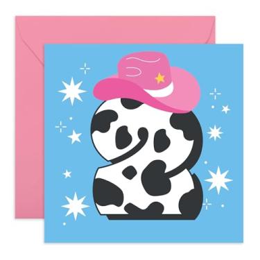 Imagem de CENTRAL 23 Cartão de 2º aniversário para meninas - Cowgirl - Cartões de feliz aniversário para crianças de 2 anos - Marco do bebê - Presentes de dois anos para filha neta - Vem com adesivos divertidos