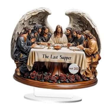 Imagem de Mesa de jantar 2d estátua ornamento de mesa presente de aniversário decoração de casa escultura acrílica à prova d'água com base para escritório